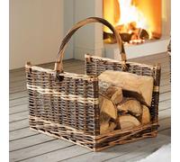 Dekoleidenschaft Panier à bûches « Grande » en osier, pour bois de cheminée, grand panier à bois de chauffage, panier de transport, rangement du bois de chauffage
