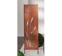 Dekoleidenschaft Panneau décoratif en Forme de Roseau - 117 cm de Haut - en métal Aspect Rouille - Décoration de Jardin pour extérieur