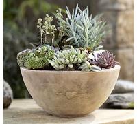 Dekoleidenschaft Pot de fleurs en forme de cœur en terre cuite avec finition vieillie, diamètre 32 cm, pot de fleurs, décoration de jardin pour l'extérieur