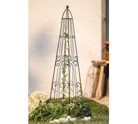 Dekoleidenschaft Romance Tour en métal marron foncé aspect vieilli 115 cm de haut Tuteur pour fleurs, lierre et roses grimpantes