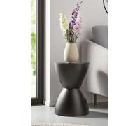 Dekoleidenschaft Table d'appoint/tabouret sablier design en métal, noir, Ø 32 x 45 cm, table à fleurs, tabouret