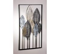 Dekoleidenschaft Tableau mural 3D en métal, 52 x 95 cm, dans des tons métalliques, décoration murale, décoration murale, objet de décoration