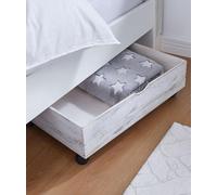 Dekoleidenschaft Tiroir de lit shabby avec roulettes, blanc, tiroir de lit