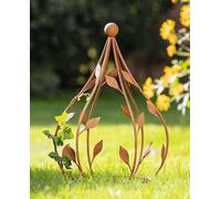 Dekoleidenschaft Tuteur de feuilles en forme de cône, métal aspect rouille, piquet de jardin, treillis, décoration de jardin, décoration de jardin pour l'extérieur, prise décorative