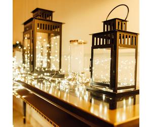 Dekolicht Guirlande Lumineuse Leuchtkette Noir 40x LED Bande Lampe Suspendue