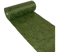 Dekolor® 56-300-25-29 Chemin de Table imperméable Effet Lotus Vert Olive Largeur 300 mm Rouleau de 25 m