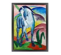 Dekomundo Cheval bleu I Franz Marc Impression sur toile avec cadre Décoration murale 75 x 100 cm