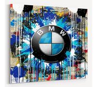 Dekomundo Tableau Icônique de Voiture de Sport en Toile pour Garage, Cave à Hommes, Salon, Bureau | Déco pour les Fans de Voitures | Tableaux Muraux Exclusifs, Pop Art BMW, 60x60 cm