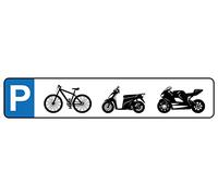 DekoNo7 Plaque métallique 46 x 10 cm - Parking pour vélo à deux roues - Bicyclette moto