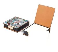 DekoO011 Bloc-notes 160 feuilles dans boîte à notes avec peinture diamant - Bloc-notes avec feuilles de 9 x 9 cm - Boîte à notes de Noël en cuir - Organiseur de bureau