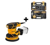 DEKOPRO 300W Ponceuse Orbitale Excentrique, 6 Vitesses, 14000RPM et outils bricolage kit 62 Pièce