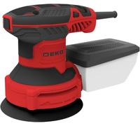 DEKOPRO 300W Ponceuse Orbitale Excentrique, 6 Vitesses, 14000RPM, Papier Abrasif 16 Pièces, Patin de Ponçage 125mm, Collecteur de Poussière, pour Surfaces en Bois et Acier, Rouge