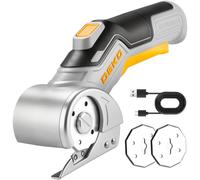 DEKOPRO Ciseaux Electrique Rotatif Couture: 3.7V Ciseaux Électrique sans Fil avec 2 Lames,Coupe Carton Puissant,pour Tissu,Cuir,Tapis,Plastique, DIY & Couture
