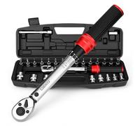 DEKOPRO ynamométrique 1/4" 200 lb-in Clés Dynamométriques 72 Dents ±3%, 3/8" Adaptateur, Joint Universel et Ensemble Complet d'Accessoires