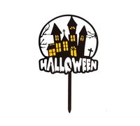 dekora - 1 Decoration Gateau Halloween, Cake topper pour décorer cupcakes, muffins, gâteaux, Maison hantée
