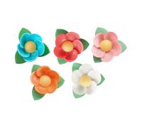 dekora - 100 fleurs comestibles en azyme, Décoration gâteau anniversaire, cupcakes et desserts, 4,5 cm, Couleurs assorties, Sans gluten, sans lactose, Pack professionnel
