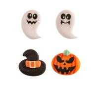 dekora 12 Decorations en sucre Halloween 2D - Sorcière, fantôme, citrouille comestibles pour gâteaux, cupcakes et biscuits