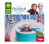 Dekora - 231347 Topper de Gâteau Sans Sucre pour Enfants avec Frozen II, 100% comestible, 16 Centimètres
