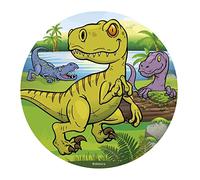Dekora - 231367 Decoration Gateau Anniversaire Dinosaure Feuille Comestible - 16 cm Diametre