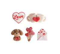 dekora - 30 décorations en Sucre Saint-Valentin 2D - Figurines Comestibles Romantiques pour Gâteaux et Cupcakes - Anniversaires et Mariages