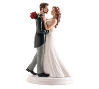 Dekora - 305001 Figurine Mariage 3D Couple Marié Dansant, Resine, Blanc, 20cm
