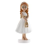 Dekora - 315106 Figurine de Communion, Résine, Blanc, 13 cm