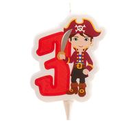 Dekora-345257 Bougie Pirate | Bougie d'Anniversaire 2D du Pirate pour Gâteaux des Enfants - Numero 3