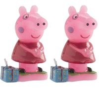 Dekora - 346089 Peppa Pig Bougie Cire Rose 3 x 3 x 8 cm (Lot de 2)