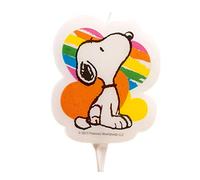 Dekora - 346129 Snoopy Bougie Cire Blanc 3 x 3 x 8 cm