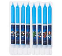 Dekora - 346192 AVENGERS Lot de 8 Bougies Bâtonnets Cire Bleu 1 x 1 x 9 cm