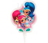 Dekora - 346203 SHIMMER AND SHINE Bougie Figurine 2D, Cire, Multicolore, 5 x 2 x 8 cm