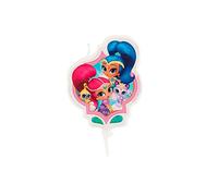Dekora - 346203 SHIMMER AND SHINE Bougie Figurine 2D, Cire, Multicolore, 5 x 2 x 8 cm