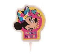dekora-346218 Originales | Bougie d'anniversaire en 2D de Minnie Mouse pour Gâteaux d'enfants-7,5 cm, 346218, Multicolore, 7.5