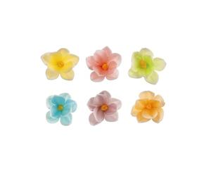 dekora - 35 Décorations de Gateau d'Anniversaire Comestibles, fleurs en azyme 3,5 cm - 6 couleurs assorties - cupcakes et desserts - Sans gluten et sans lactose