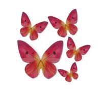Dekora - 79 Papillons Décoratifs 3D Comestibles - Décoration de Gâteau d'Anniversaire Facile à Faire - Papillons en Gaufrette Teintes de Rose - Taille 3-6 cm