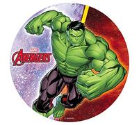 Dekora, Avengers Hulk, Disque Azyme Comestible, Décoration de Gâteaux d'Anniversaire pour Enfants, Rond 20 CM