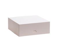 dekora - Boîtes à Gâteaux - Dimensions 25 x 25 x 8 cm - Boîtes de Boulangerie Résistantes - Faciles à Monter et Réutilisables - Carton Écologique en Fibre Végétale - 50 Boîtes - Couleur Blanc