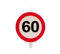Dekora Design Bougie anniversaire Originale Panneau interdit pour décoration de gâteaux 60 ans Moyen