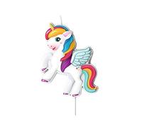 dekora - Bougie Anniversaire du Licorne Tesia & Friends en 3D - 8 cm, Blanc