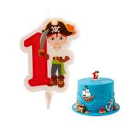 Dekora 345255 Bougie d'anniversaire 2D en forme de pirate pour gâteau d'enfant