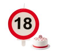 Dekora Design Bougie d'anniversaire Signe d'interdiction 18 6,3 cm Multicolore