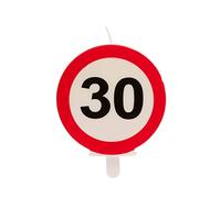 Dekora – Bougie d'anniversaire avec le signe d'interdiction pour décoration de gâteaux – Numéro 30