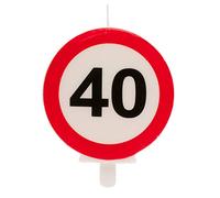 Dekora - Bougie d'Anniversaire avec le Signe d'Interdiction pour la Décoration de Gâteaux - Numéro 40