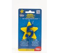 dekora - Bougie d'anniversaire de solidarité | Bougies spéciales en forme d'étoile - Bougies à double souhait pour aider les enfants malades - Numéro 5, Bleu