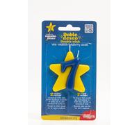 dekora - Bougie d'anniversaire de solidarité | Bougies spéciales en forme d'étoile - Bougies à double souhait pour aider les enfants malades - Numéro 7, Bleu