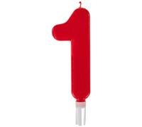 Dekora - Bougie d'Anniversaire Géante Numéro 1 de Couleur Rouge