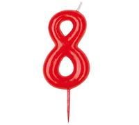 Dekora - Bougie d'Anniversaire Traditionnelle Numéro 8