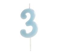 dekora - Bougies Anniversaire Numéros Comic Bleu | Bougie Numéro 3