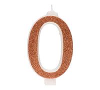 Dekora -Bougies d'Anniversaire Originales | Bougie d'Anniversaire Numéro 0 avec Paillettes Dorées