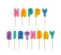 dekora - Bougies Lettres Joyeux Anniversaire 8cm en Couleurs Pastel - Décorez votre Gâteau avec Style et Joie | Parfaites pour Toutes les Célébrations d'Anniversaire